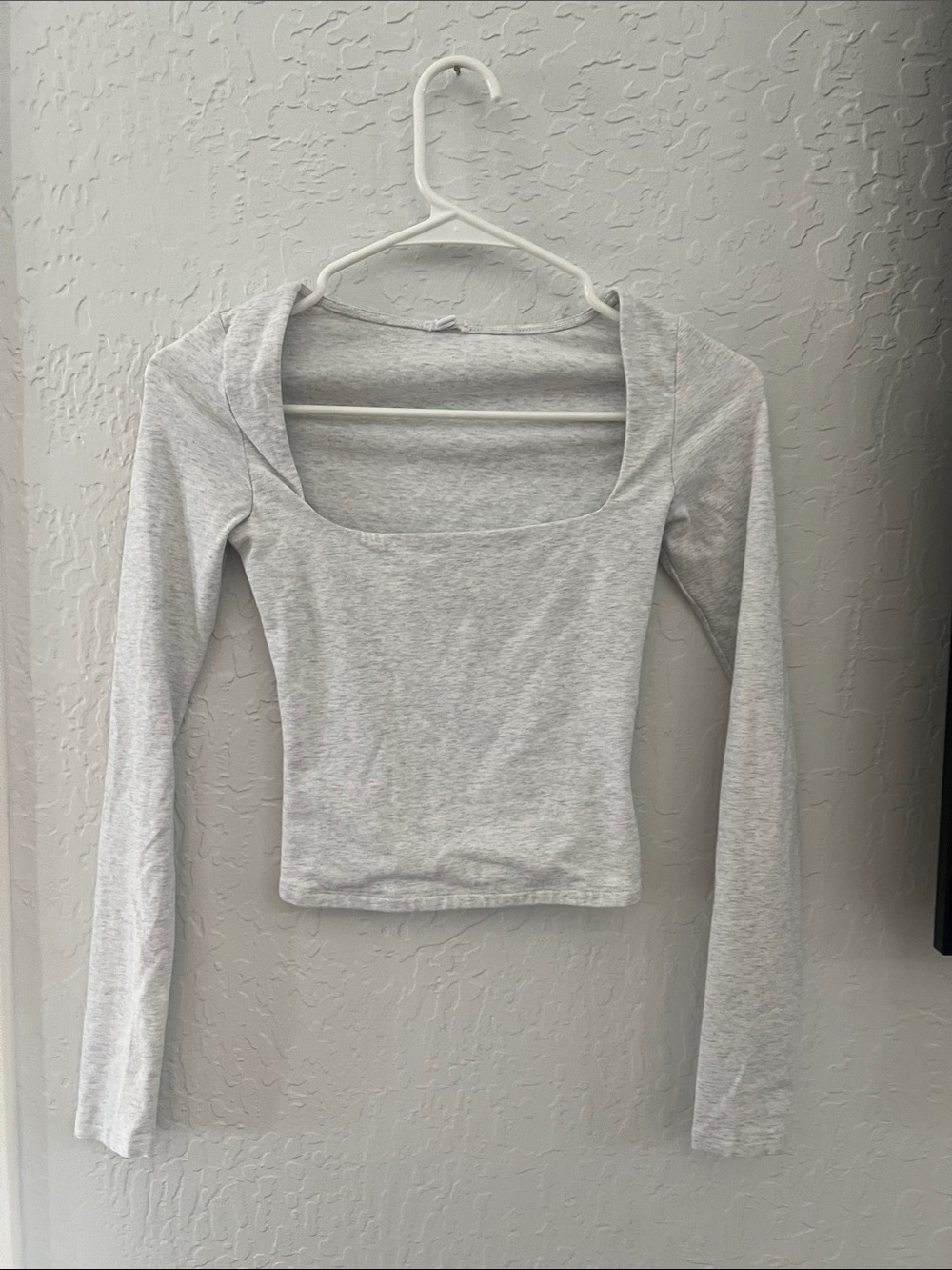 Women's Square Neck Long Sleeve Top - Light Gray from the Garage.